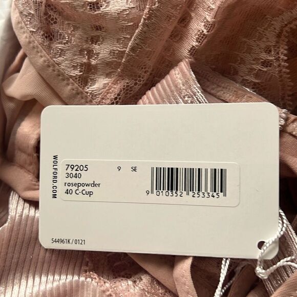 NWT Wolford Esmeralda String Body Rose Powder Pink 10 C-cup M - Picture 13 of 15
